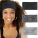 Wide Headbands for Women Large Black Headband Gym Yoga Sport African Running Hair Band - Set 001 Set-001
