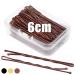 Mbmomnus 100pcs Bobby Pins 6cm Hair Grips Brown Hair Pins Long Kirby Grips Hair Grips for Thick Hair with Transparent Storage Box Hair Accessories for Women Ideal for All Types Makeup & Hair Styling