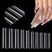 500Pcs XXL Extra Long Nail Tips No C Curve Clear Square False Nails Professional Set 10 Sizes Ballerina Shaped Straight Fake Nails Half Cover Press on Nails Extension Kit for DIY Nail Art 500 Piece Assortment