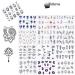 Boho Retro Black Nail Stickers - 13 Sheets Water Transfer Decals for Women | Feather Design DIY Nail Art Supplies - Buy Online on GoSupps.com