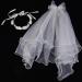 Merroyal Girls Communion Bow and Dangle Cross Charm with 24 Inch Veil on Hair Comb with White Floral Crown (Veil with Crsytal One Size) Veil With Crsytal One Size - Buy Online on GoSupps.com