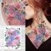 Watercolor Hydrangeas & Wildflowers Temporary Tattoos - Large Summer Bouquet Design - Buy Online on GoSupps.com