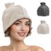JEMIDI sauna hat made of cotton - soft sauna cap for men and women - unisex headgear - sauna hat - cap in beige