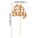 Gyufise 24Pcs Pumpkin Oh Baby Cupcake Toppers - Orange Glitter Fall Theme Picks for Baby Shower, Birthday, Thanksgiving, Halloween Parties - Buy Online on GoSupps.com