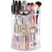 Cq acrylic 360 Degree Rotating Makeup Organizer for Bathroom 4 Tier Adjustable Cosmetic Storage Cases and Make Up Holder Display Cases Clear