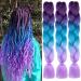 Xiaofeng Braiding Hair Extensions for Women 3 Packs 100g/Pack 24Inch High Temperature Ombre Jumbo Synthetic Braiding Hair for Twist Crochet Braids (purple-lake blue-light purple-3Pcs) 24 Inch (Pack of 3) purple-lake blue-l…