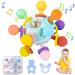 Baby biting toys - Montessori Baby toy from 3 months - you get two free bite rings - educational educational toys for toddlers (blue)