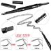 Gibot Eyebrow Set 5pcs Stainless Steel Eyebrow Grooming Kit with Tweezers Scissors Eyebrow Brush Comb Eyebrow Pencil Razor and Travel Case for Women and Men Black - Buy Online on GoSupps.com