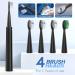 Sonic Electric Toothbrush with 4 Brush Heads | Rechargeable IPX7 Travel Toothbrush for All-Round Cleaning | 60 Days Power | Full-Automatic Black Smart Sonic Toothbrush for Adults - Buy Online on GoSupps.com