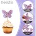 48 Pcs Glitter Butterfly Cupcake Toppers Purple Butterfly Cupcake Toppers 3D Double Layers Cupcake Topper Decorations Stand Food Picks Decorations for Butterfly Theme Birthday Party Wedding Supplies - Buy Online on GoSupps.com