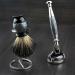 4Pc Men's Shaving Kit - 3 Edge Razor Black Badger Hair Brush Cone Stand - Perfect Gift for Men - Buy Online on GoSupps.com