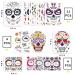Halloween 3 Otters Temporary Face Tattoos - 19PCS Sugar Skull, Day of the Dead, and Skeleton Face Stickers for Party Favor Supplies - Buy Online on GoSupps.com