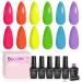 Beetles Gel Nail Polish Kit 6 Colors Spring Summer Nails Neon Gel Polish Hot Pink Gel Polish Green Blue Purple Gel Polish Set Soak Off Nail Lamp Cured Nail Manicure Nail Art Rainbow Kingdom