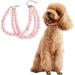 Bohue Dog Necklace Fancy 3 Rows Pearl Pink Necklace Pet Pearl Necklace Cute Pet Collar Pearls Charms Cat and Dog Jewelry Pet Costume Accessories - Buy Online on GoSupps.com