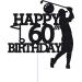 Grad ao Golf 60th Birthday Cake Topper for Man Sports Theme Decoration Funny 60 Year Fabulous and Happy Sixty Party Handmade (Black) - Buy Online on GoSupps.com