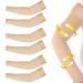 3 Pairs Lymphedema Compression Arm Sleeve 20-30 Mmhg Full Arm Support with Silicone Band Graduated Compression Arm Sleeves for Lymphedema Swelling Edema (Beige, M Size) M Size Beige