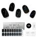 Semi Cured Gel Nail Strips |20pcs Magnetic Cateye Glitter Rainbown Black Gel Nail Stickers| Nail Wraps Kit for Women | Gel Nail Stickers with UV Light Required (Apollo) Black Apollo
