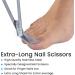 7.5 inches Toenail Cutting Long Handle Scissors with Reflected Angle Tip for max Vision 19cm Stainless Steel - Buy Online on GoSupps.com