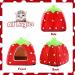 Kuoser Small Animal Winter House | Non-Slip Strawberry Hedgehog Bed | Removable Pad | Guinea Pig, Hamster, Chinchilla, Ferret, Rabbit House - Buy Online on GoSupps.com
