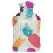 Watercolor Pineapple Hot Water Bottle With Cover Plush Bed Bottle Hand Warmer For Adults And Children 26.5X15.3cm