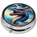 Roaring Dragon Round Pill Box - 3 Compartment Portable Organizer for Travel & Purse - Buy Online on GoSupps.com