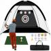 Horyliin Golf Practice Net, 10x7ft Green Golf Hitting Training Aids Nets with Target and Carry Bag for Backyard Driving Chipping Black