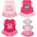 4 Pieces Pet Dress Shirt Cute Dog Sundress Printed Dog Princess Dress Puppy Summer Apparel Clothes Dog Skirt Shirt with Ruffles Dress for Small Dogs Cats Puppy (M) Medium