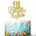Tenhaisi Gold Glitter 91 Years Blessed & Loved Cake Topper - 91st Birthday / 91st Anniversary Cake Topper - Happy 91 Birthday Decoration - 91st Birthday / 91st Anniversary Party Decoration