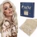 Fshine clip in extensions real hair 35cm 120 gram platinum blond straight hair 7 pcs hair extension clip in real hair smooth hair extension remy clip real hair extensions #60 3.6 clip #60 35cm