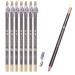 SKISUNO 8pcs Pencil Sharpener Eyebrow Pencil Coffee Wooden Makeup Pencil 1 count (Pack of 1) Coffee
