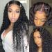 RXY Water Wave 4x4 Closure 180% Density Lace Front Human Hair Wig - 24 Inch Natural Black Hair for Women - Buy Online on GoSupps.com