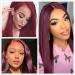 Shop Red Lace Front Wigs | Long Synthetic 150% Density Heat-Resistant 24in Burgundy Lace Wigs - Buy Online on GoSupps.com