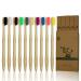 10 Pcs Soft Bristles Bamboo Toothbrush, Biodegradable Natural Bamboo Charcoal Toothbrushes, Eco Friendly Color Bristle Wood Tooth Brushes