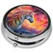 Colorful Unicorn Long Horn Metal Pill Box - Portable 3-Compartment Travel Organizer Hinged Design for Small Pills Ideal for On-the-Go Use - Buy Online on GoSupps.com
