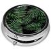 Banana Leaf Green Round Pill Box - 3 Compartment Mini Decorative Travel Organizer for Medicine & Vitamins - Buy Online on GoSupps.com