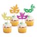 Keaziu 24PCS Mardi Gras Cupcake Topper Masquerade Masks Bachelorette Mask Cupcake Toppers Masquerade Mardi Gras Baby Shower Birthday Party Decorations Supplies 1 Mask 1