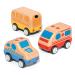 Wanborns 3PCs wooden toys cars ambulances police cars and school bus educational toys early learning for toddlers vehicles play set for 2 3 years old young girl birthday gift-a