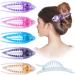 RC Roche 6 pieces hair clip hair clamp French curved for women girls solid hold without slides high quality hair small transparent multifolitis small - 6 pieces transparent multifolitis
