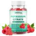 Potassium Citrate Supplement Gummies Potassium Supplements for Women & Men Helps Maintain Muscle Wellness & Electrolyte Balance Vegan Raspberry Flavor 60 Count Potassium Gummies 60 Count (Pack of 1)