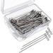 100 Pack Wig T-Pins 2 Inch with Plastic Box SilverSteel T-pins for Blocking Knitting Modelling and Crafts