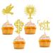 First Holy Communion Cupcake Toppers Gold Glitter First Communion Cake Topper God Bless Dove Cross Cupcake Picks God Christian Baptism Theme Baby Shower Birthday Party Cake Supplies A4JDSCCP