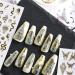 Songjie 4 Sheets Gold Nail Stickers: Bronzing Rose, Snake Eyes, Heart 3D Self-Adhesive Decorations - Perfect for Fake Nail Designs and Salon Accessories - Buy Online on GoSupps.com