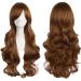 ColorfulPanda Charming Long Brown Curly Wavy Full Hair Wig Anime Cosplay Halloween Costume Party Synthetic Wigs for Women 32inch 80cm Red Brown
