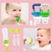 HAOBAOBEI Baby Fresh Fruit/Food Feeder Pacifier (2 Pcs) - Silicone Teething Toys with 2 Sized Pouches, Spoon, Bottle Brush - Blue&Green Set - Buy Online on GoSupps.com