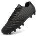 ASOCO DREAM Soccer Shoes Men's Firm Ground Soccer Cleats Outdoor Indoor Athletic Football Shoes Professional Futsal Training Sneakers 8.5 Black Grey