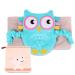 Superse Colic and Gas Relief for Newborns - Colic Calm Baby Heating Pad Belly Band for Upset Stomach and Baby Reflux - Warm Aroma Stomach Band for Fussy Infant Gas with Washcloth (Blue owl)