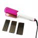 Hair Crimper Iron with 4 Interchangeable Plates Crimping Iron for Women Volumizing Crimper Flat Iron for Short Long Hair Hair Straightener Curler 4 in 1 Plate