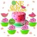 Set of 25 JeVenis Glitter Watermelon Cupcake Topper Watermelon One Cupcake Topper Baby Girl First Birthday Cupcake Topper