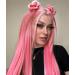 Vebonny 26 inch light pink high -light synthetic lace front wig-mixed baby or white hair ideal for fashionable fashion and cosplay vebonny-829 pink cotton can-829