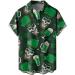 St. Patrick's Day Men's Short Sleeve Green Graphic Button Down Shirt - Plus Size Bowling Shirt | Medium - Buy Online on GoSupps.com